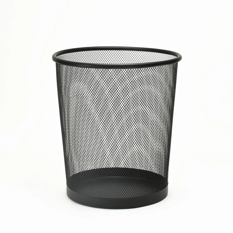 

Metal Trash Office Wastebasket Home Storage Bucket Iron Mesh Rust Proof Paper Basket Organizers Accessories 2023 New Hot Sale