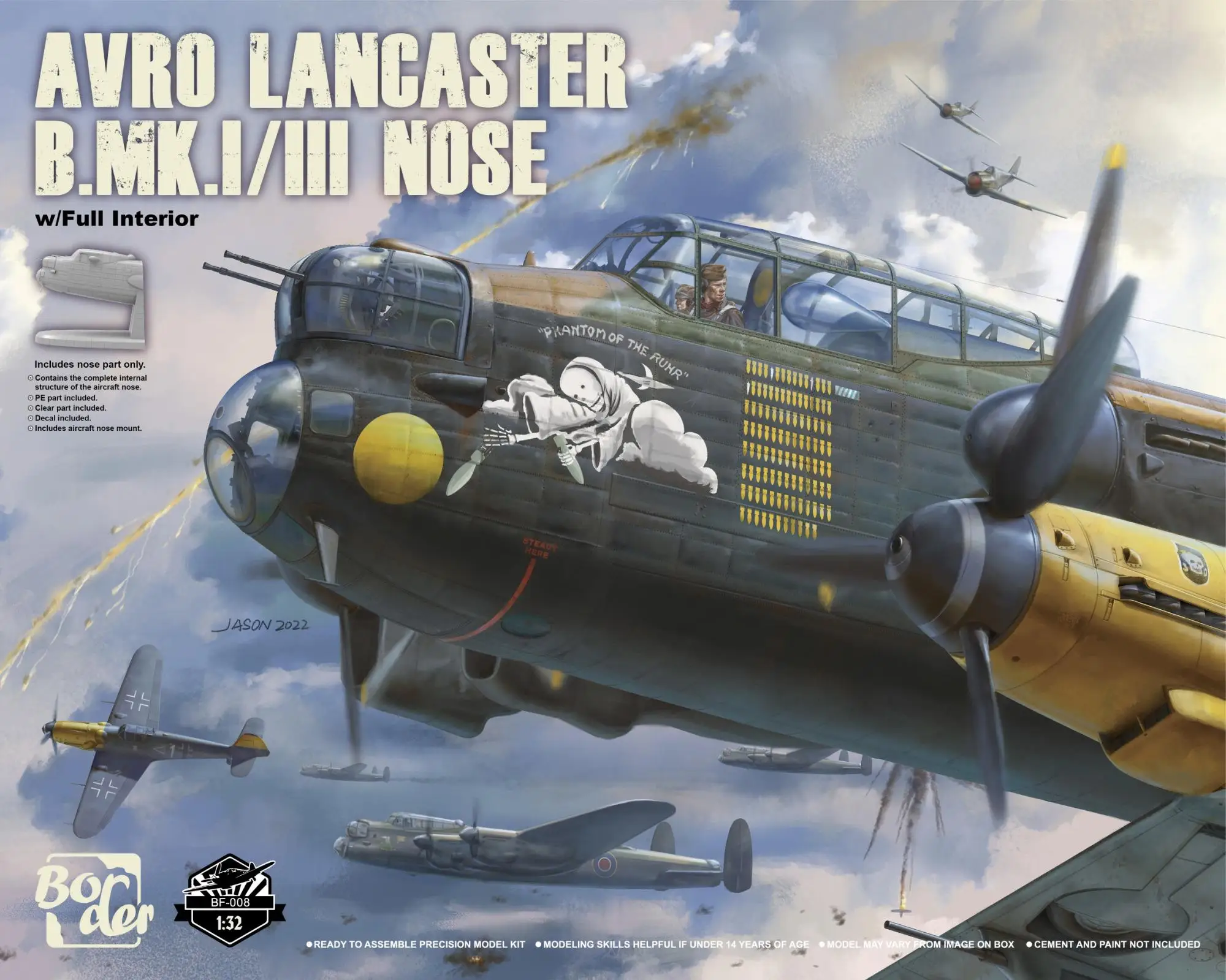 

Border BF-008 1/32 Avro Lancaster B.Mk.I/III Nose w/полный комплект моделей интерьера