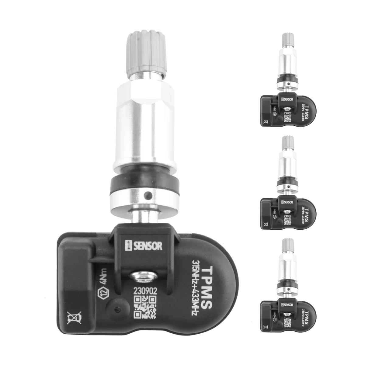 4Pcs TPMS Sensor 433MHz 315MHZ Sensor Universal 2 in 1 Tire Programmable TPMS Sensor for Tire Pressure Monitoring System
4Pcs TPMS Sensor 433MHz 315MHZ Sensor Universal 2 in 1 Tire Programmable TPMS Sensor for Tire Pressure Monitoring System