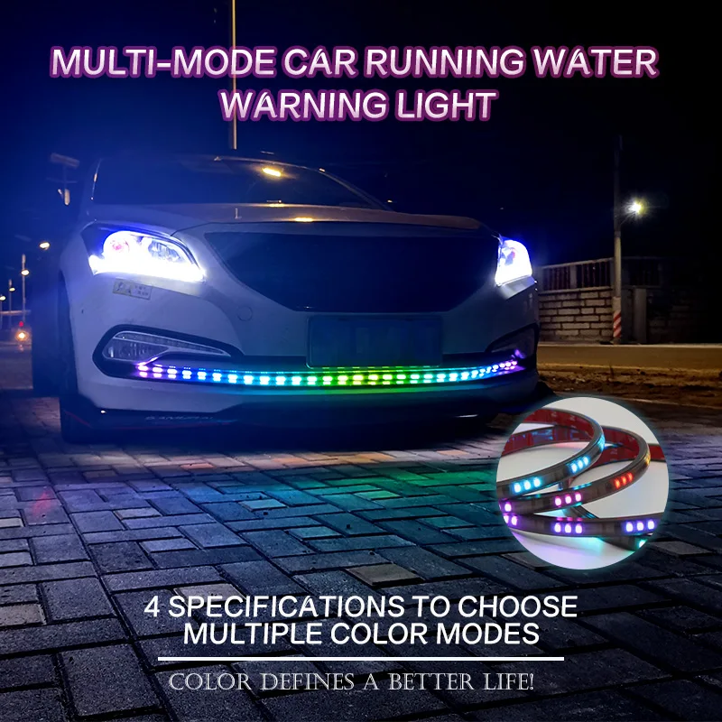 

RGB LED Car Truck Ambient DRL Turn Signal Light Roof Bumper Strobe Running Streamer Lamp Strip For Trailer Van Tailgate 12V 24V