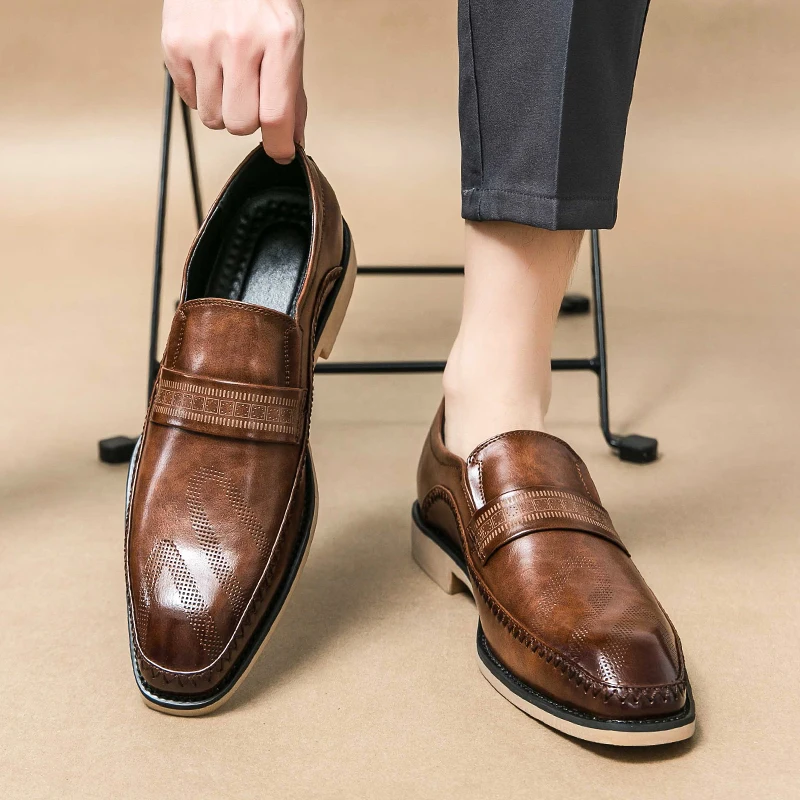 Brand Men Penny Leather Shoes Leather Elegant Wedding Party Casual Business Dress Shoes Brown Men Pointed Low Heel Loafers Shoes
Brand Men Penny Leather Shoes Leather Elegant Wedding Party Casual Business Dress Shoes Brown Men Pointed Low Heel Loafers Shoes