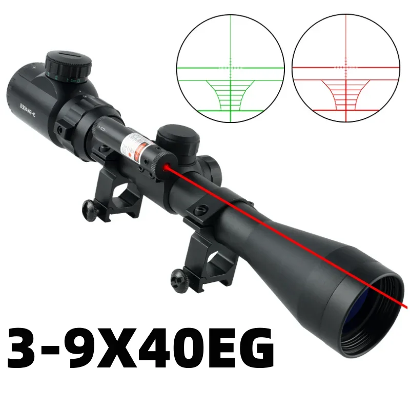 3-9X40EG Red Green Optic Riflescope Tactical Adjustable Illuminated Red-laser Scope Hunting Sniper Sight Airsoft Accessories
3-9X40EG Red Green Optic Riflescope Tactical Adjustable Illuminated Red-laser Scope Hunting Sniper Sight Airsoft Accessories