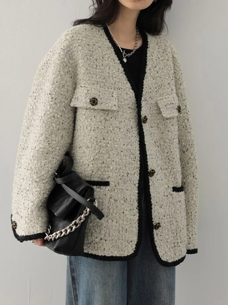 Jmprs Women Y2K Tweed Jacket Harajuku Retro Preppy Style Simple Coat Fall Winter Female Korean Long Sleeve V Neck Buttons Tops
Jmprs Women Y2K Tweed Jacket Harajuku Retro Preppy Style Simple Coat Fall Winter Female Korean Long Sleeve V Neck Buttons Tops