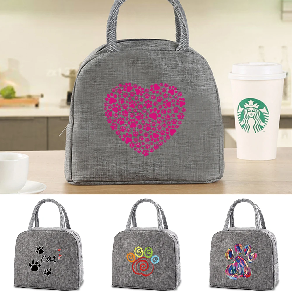 Women Lunch Bag Insulated Thermal Footprints Print Lunch Tote Portable Waterproof Picnic Travel Work Food Drink Storage Handbag
Women Lunch Bag Insulated Thermal Footprints Print Lunch Tote Portable Waterproof Picnic Travel Work Food Drink Storage Handbag