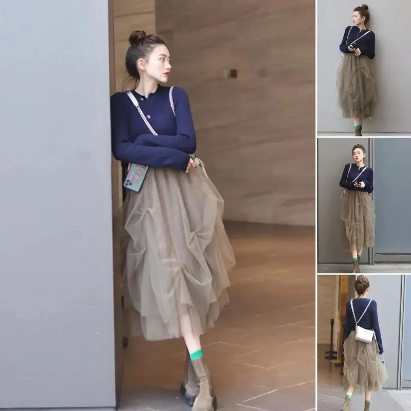 2023 Women's Autumn Winter Suits Fashion Long Sleeve Pullover Sweater Tops Female Mesh Skirts Ladies 2 Piece Casual Outfits R457
2023 Women's Autumn Winter Suits Fashion Long Sleeve Pullover Sweater Tops Female Mesh Skirts Ladies 2 Piece Casual Outfits R457