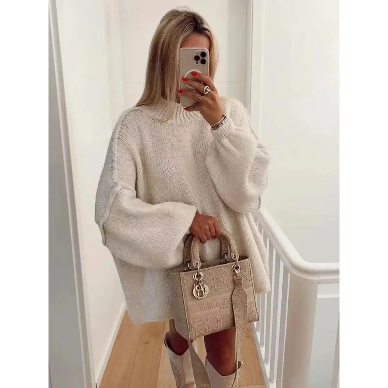 Knitted Sweaters for Women 2023 Autumn Pullover Oversize Sweater Woman Long Sleeve Knitwear Women Jerseys Jumpers Top
Knitted Sweaters for Women 2023 Autumn Pullover Oversize Sweater Woman Long Sleeve Knitwear Women Jerseys Jumpers Top