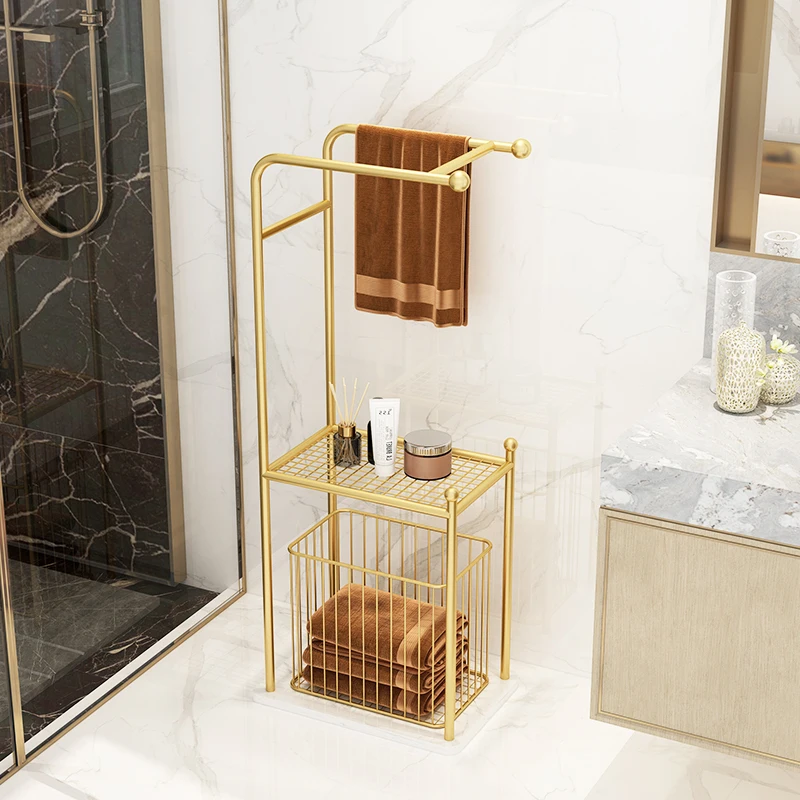 Light luxury marble towel rack, floor to floor, simple multi-layer bathroom storage rack, household iron bathroom storage rack
Light luxury marble towel rack, floor to floor, simple multi-layer bathroom storage rack, household iron bathroom storage rack
