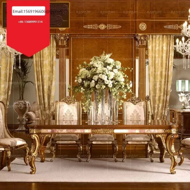 European-style solid wood carved dining table luxury American dining table and chairs combination villa restaurant dining table
European-style solid wood carved dining table luxury American dining table and chairs combination villa restaurant dining table