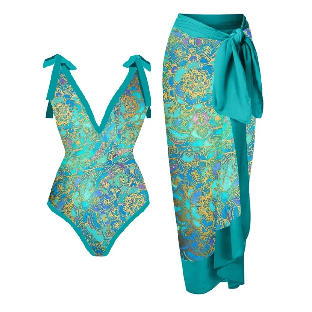 Floral Print Vintage Swimsuit with Skirt 2024 New Women V-Neck Swimwear Brazilian Holiday Designer Bathing Suit Beach Cover Up
Floral Print Vintage Swimsuit with Skirt 2024 New Women V-Neck Swimwear Brazilian Holiday Designer Bathing Suit Beach Cover Up