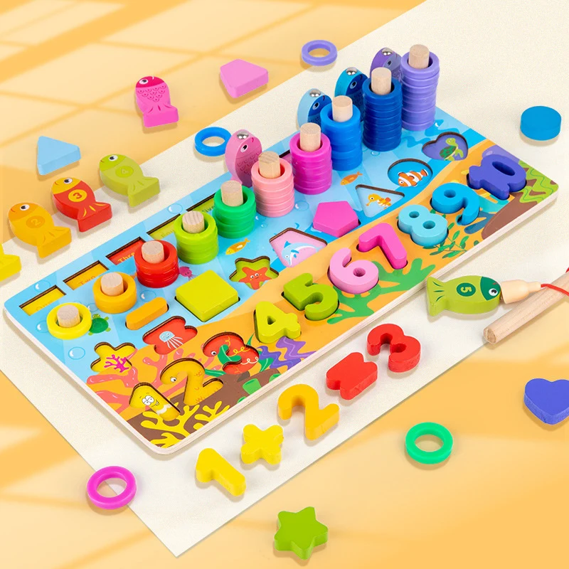 Wooden Montessori Toys Multi-function Busy Board Count Numbers Shape Colors Match Fishing Puzzle Learning Toys Gifts for Kids
Wooden Montessori Toys Multi-function Busy Board Count Numbers Shape Colors Match Fishing Puzzle Learning Toys Gifts for Kids