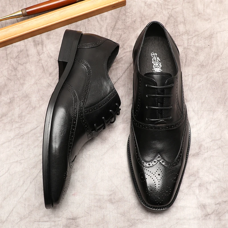 Classic Men Wedding Oxford Shoes Genuine Cow Leather Elegant Dress Shoes Man Black Brown Lace Up Carved Men Formal Brogue Shoes
Classic Men Wedding Oxford Shoes Genuine Cow Leather Elegant Dress Shoes Man Black Brown Lace Up Carved Men Formal Brogue Shoes