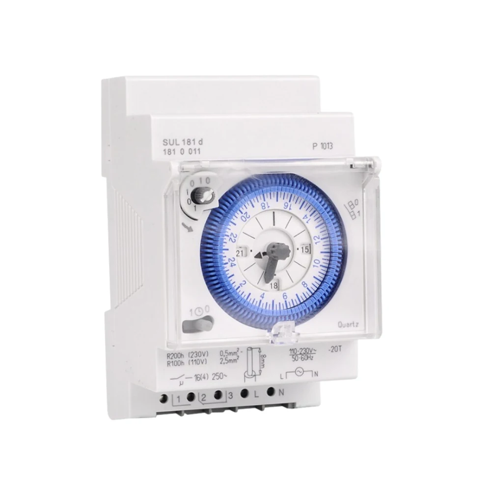 SUL181D Mechanical Timer Switch 96 Times On/Off Per Day Time Set Range 15 Mins Timer Mechanical 24H Timer Quartz Controlled
SUL181D Mechanical Timer Switch 96 Times On/Off Per Day Time Set Range 15 Mins Timer Mechanical 24H Timer Quartz Controlled