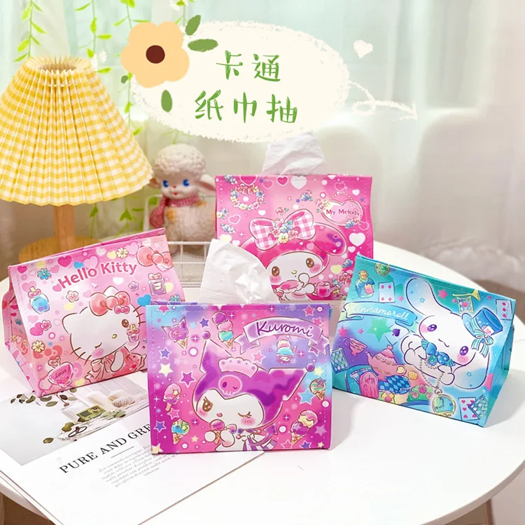Sanrio Tissue Box Cinnamoroll Kuromi Melody Cartoon Living Room Supplies Multifunctional Cosmetics Storage Box PU Leather Bags
Sanrio Tissue Box Cinnamoroll Kuromi Melody Cartoon Living Room Supplies Multifunctional Cosmetics Storage Box PU Leather Bags