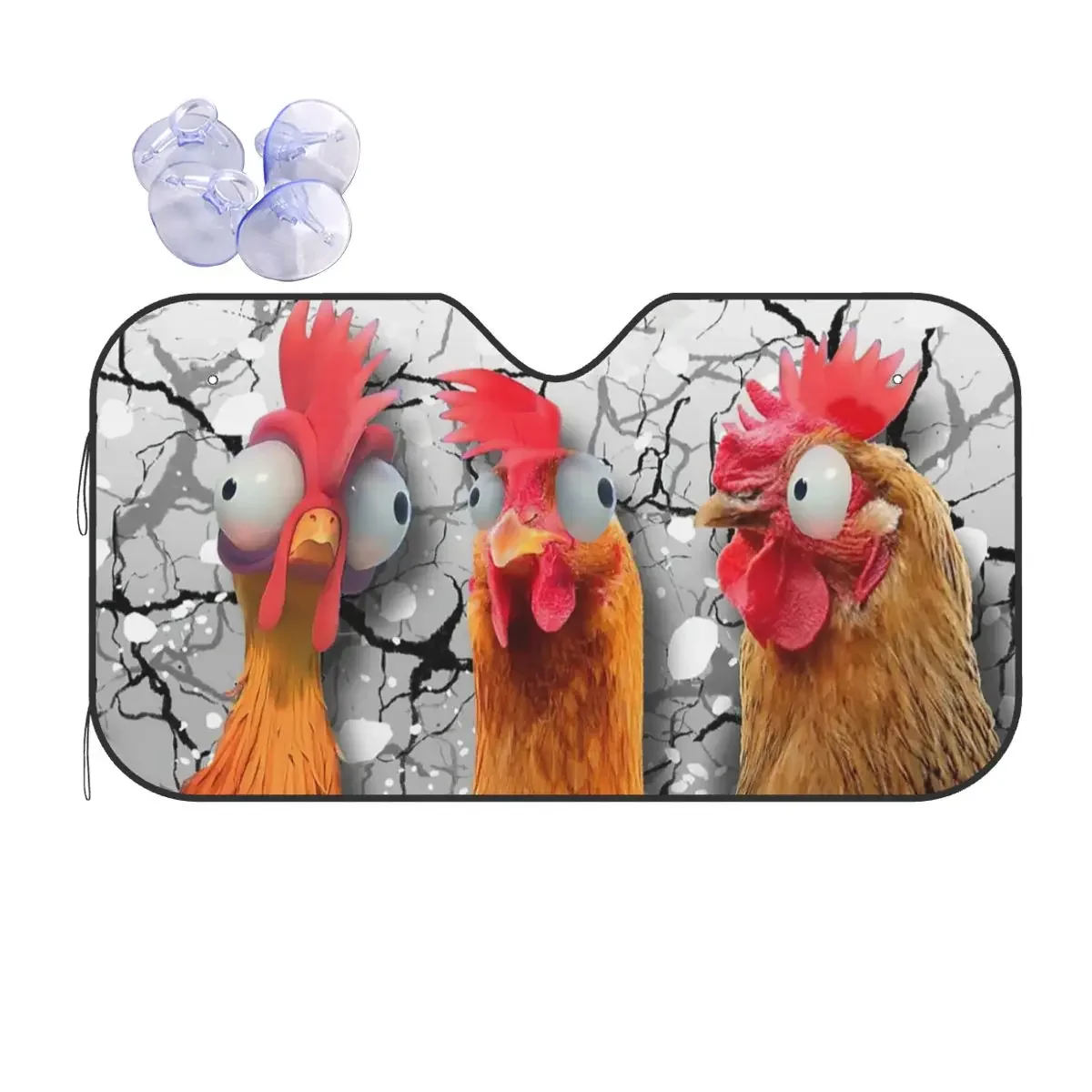 Funny Rooster Universal Windshield Sunshade 70x130cm Cartoon Animal Aluminium Foil Sun Visor Solar Protect
Funny Rooster Universal Windshield Sunshade 70x130cm Cartoon Animal Aluminium Foil Sun Visor Solar Protect