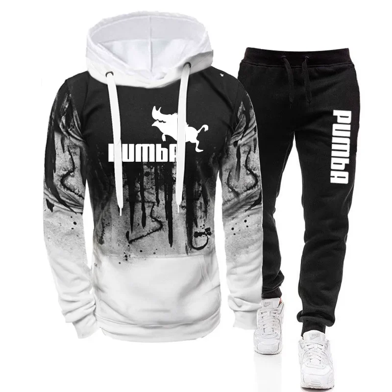 

Mens Tracksuit Hoodies and Black Sweatpants High Quality Male Dialy Casual Sports Jogging Set Autumn Outfits 2023 Hot New Sale