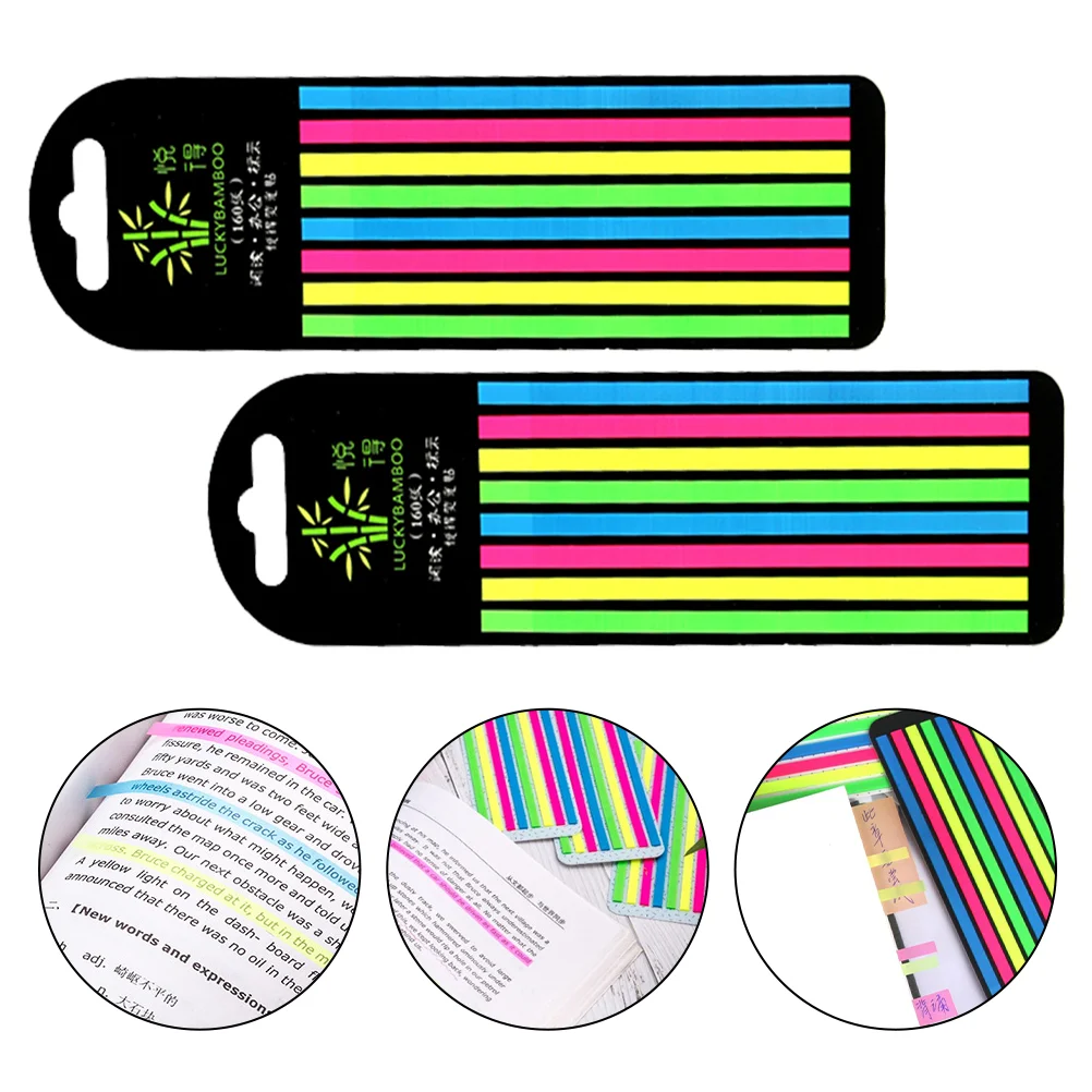 

Reading Strips Sentence Markers Fluorescence Highlight Strips PET Stickers Thin Fluorescent Sticky Notes N Times Stickers