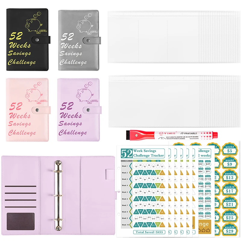 52-Week 52 Week Savings Challenge Saving Money Challenge Savings Loose-leaf Book Notebook Cash Budget Organizer Save Money Game
52-Week 52 Week Savings Challenge Saving Money Challenge Savings Loose-leaf Book Notebook Cash Budget Organizer Save Money Game