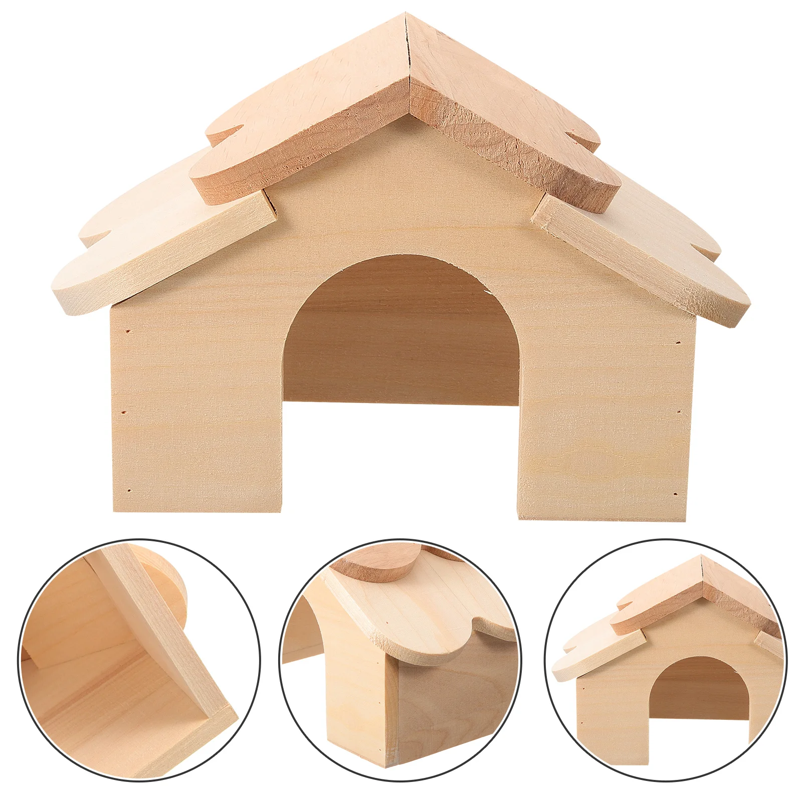 

Hamster Cabin Wooden Hideouts Delicate Squirrel House Rat Guinea Pig Supply Wear-resistant Small