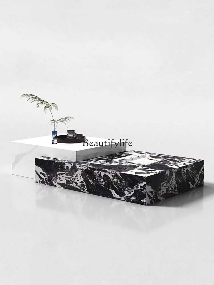 

Italian Minimalist Marble Coffee Table Living Room Small Apartment Light Luxury Rectangular Simple Personality