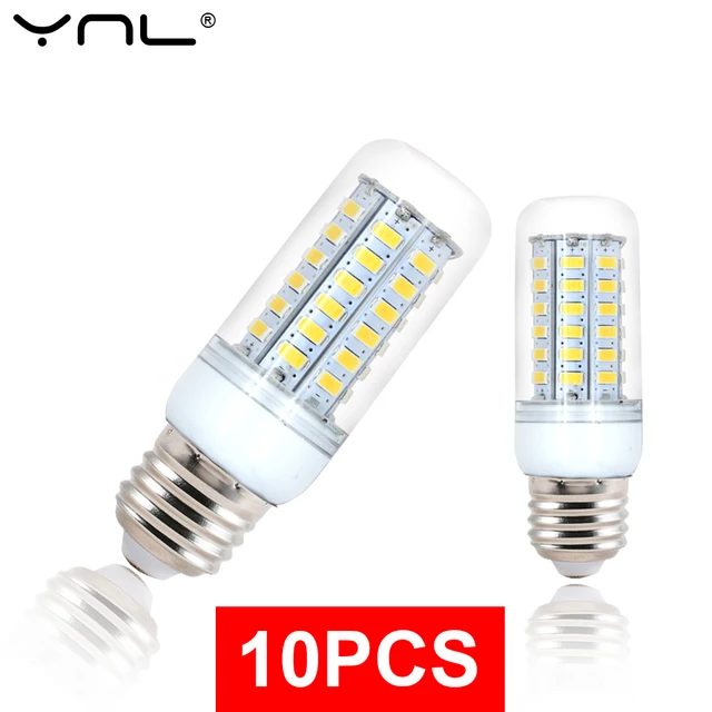 Ampoule LED en forme de maïs, E27, 220V, 24, 36, 48, 56, 69, 72 LED, SMD 5730, éclairage de lustre, bougie, 10 pièces 1