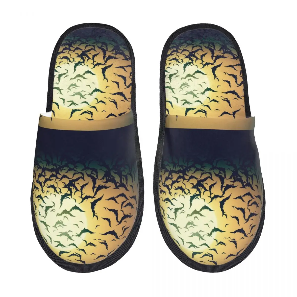 Домашние тапочки, комнатные тапочки для спальни, черные летучие мыши на всю луну, Хэллоуин, искусственная пушистая плюшевая обувь 
Домашние тапочки, комнатные тапочки для спальни, черные летучие мыши на всю луну, Хэллоуин, искусственная пушистая плюшевая обувь