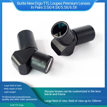 Burite 새로운 미니 사이즈 TTL 루페 렌즈, 한 쌍 6.5X TTL (렌즈 관통) 렌즈, TTL 치과 루페 제작에 사용