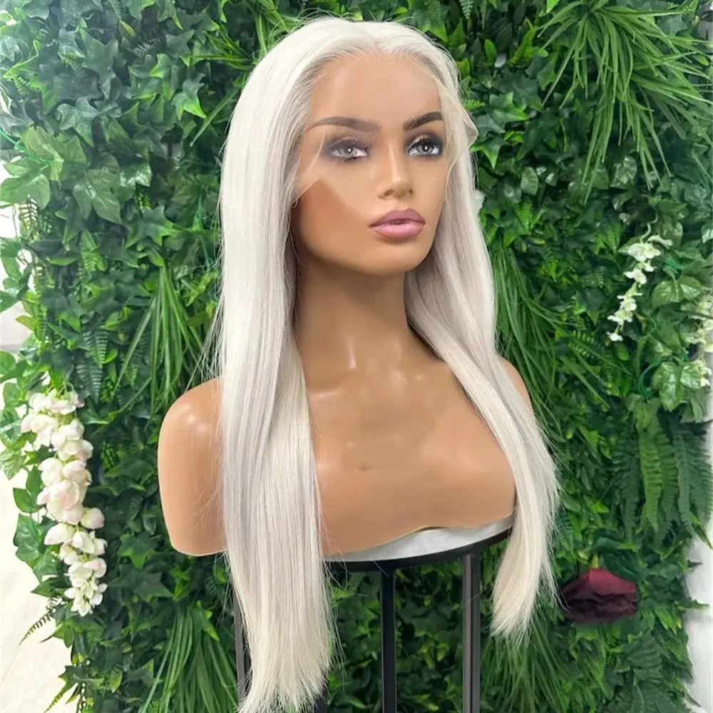 

MXWIG Straight Platinum Blonde Wig 13x4 Lace Front Wig Pre Plucked with Baby Hair Lace Wigs for Women Glueless