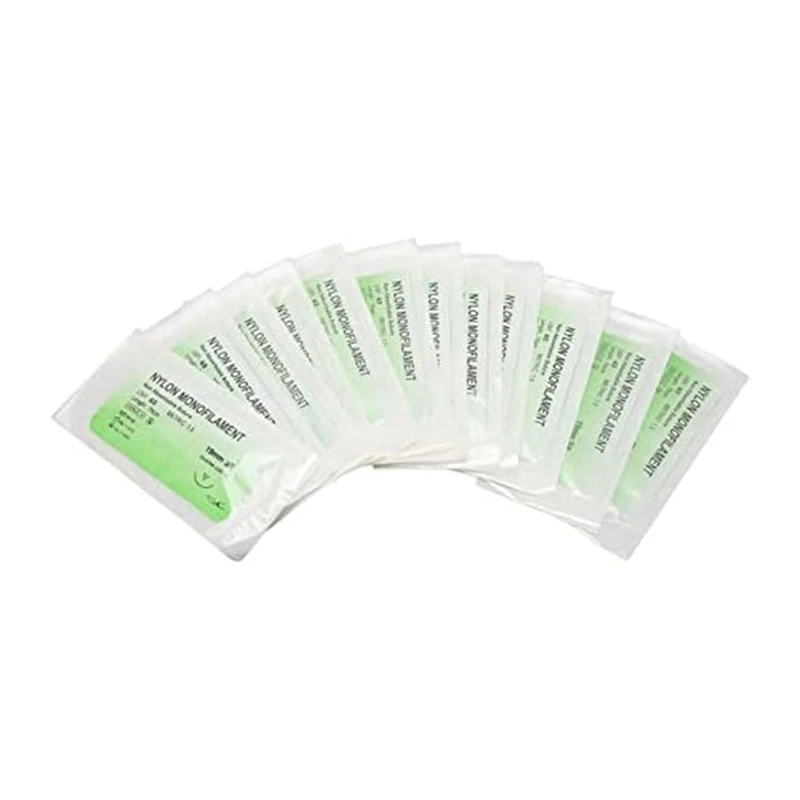 12Pcs Suture Practice Thread Individual Package Suturing Thread Set With Curvedneedle And Nylon Materials (4/0)
12Pcs Suture Practice Thread Individual Package Suturing Thread Set With Curvedneedle And Nylon Materials (4/0)