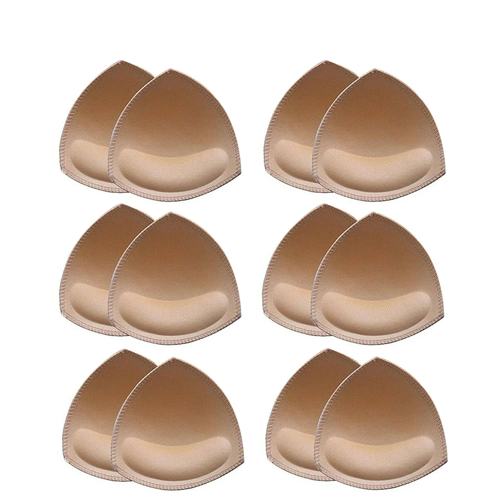 

6 Pairs Bra Pads Inserts Breathable Holes Circum Sewed Design Breathable Comfy Replacement Removable Sport Bra Push Up Pads