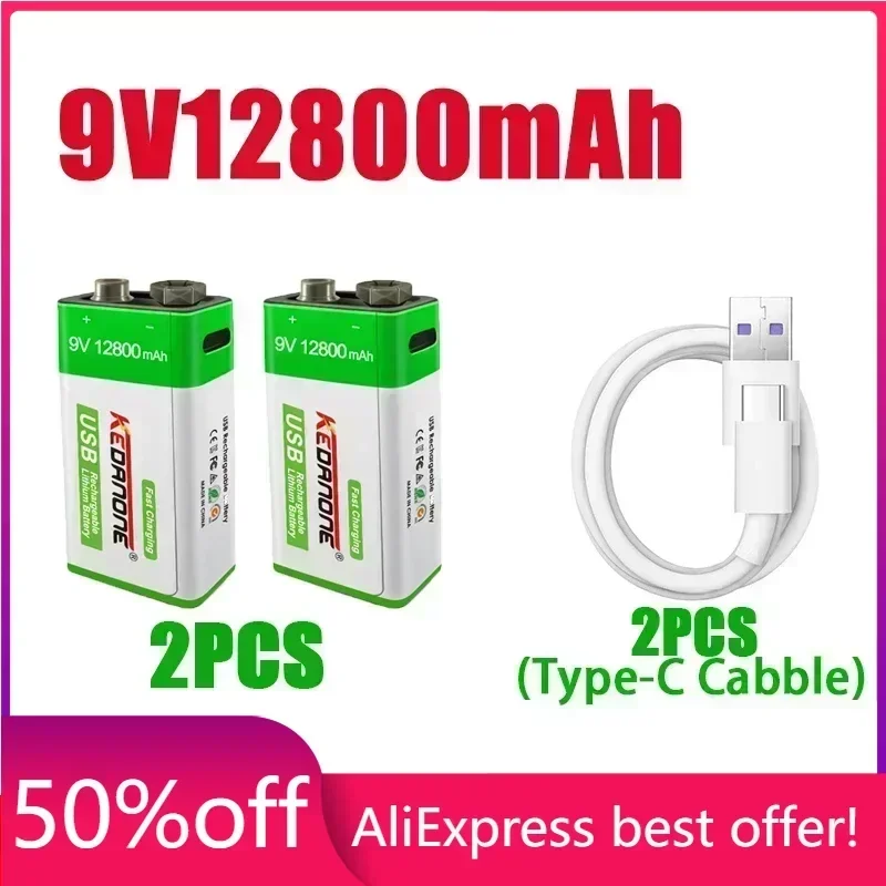 NEW 9V 12800mAh li-ion Rechargeable battery Micro USB Batteries 9 v lithium for Multimeter Microphone Toy Remote Control KTV use
NEW 9V 12800mAh li-ion Rechargeable battery Micro USB Batteries 9 v lithium for Multimeter Microphone Toy Remote Control KTV use