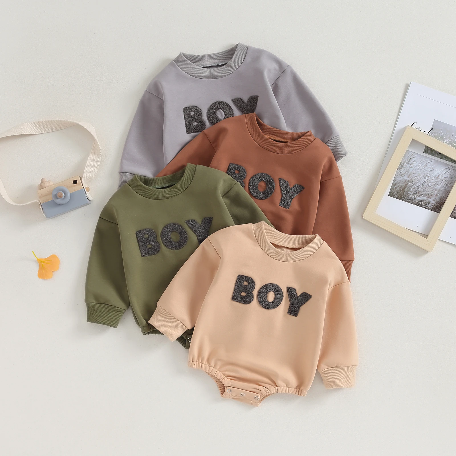 Baby Boys Autumn Spring Casual Sweatshirt Romper Long Sleeve Crewneck Letter Print Bodysuits Casual Boys Clothing Outfits 
Baby Boys Autumn Spring Casual Sweatshirt Romper Long Sleeve Crewneck Letter Print Bodysuits Casual Boys Clothing Outfits