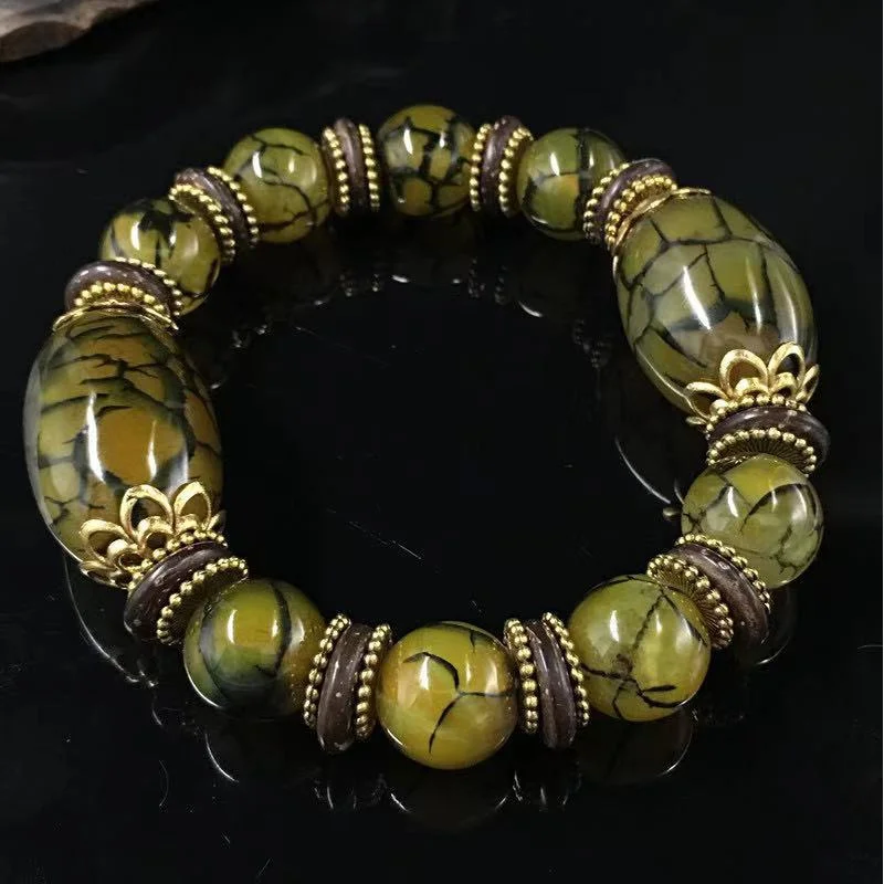 Tibet Beads Old Agate Ice Flower Vintage Tibetan Bracelet
Tibet Beads Old Agate Ice Flower Vintage Tibetan Bracelet