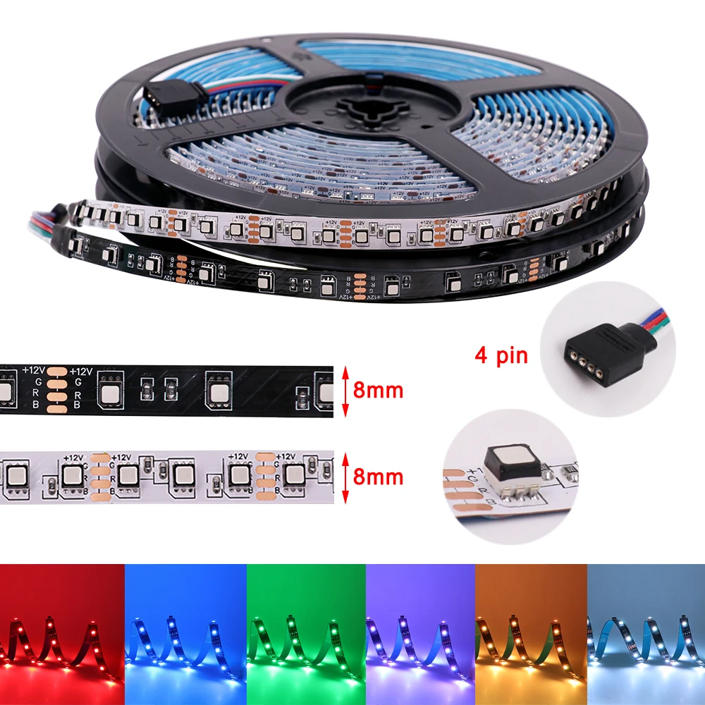 5M RGB LED Strip Light 12V SMD3535 60/120Leds/m Flexible LED Tape Ribbon Waterproof LED Stripe Light White Black PCB for Decor
5M RGB LED Strip Light 12V SMD3535 60/120Leds/m Flexible LED Tape Ribbon Waterproof LED Stripe Light White Black PCB for Decor
