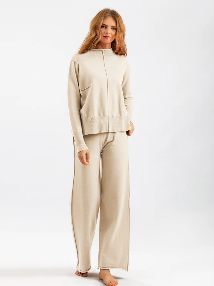 2023 New Autumn Winter Women Clothing Knit Pullover Sweaters Solid Loose Casual Wide-leg Pant Two Piece Sets Womens Outifits
2023 New Autumn Winter Women Clothing Knit Pullover Sweaters Solid Loose Casual Wide-leg Pant Two Piece Sets Womens Outifits