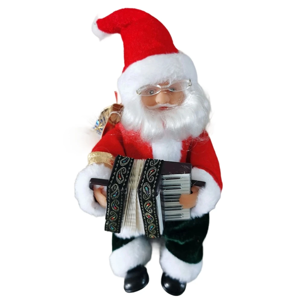 

Cuteam Christmas Doll Toy Electric Hip Shaking Flannel Dancing Christmas Santa Claus Toy for Kids A