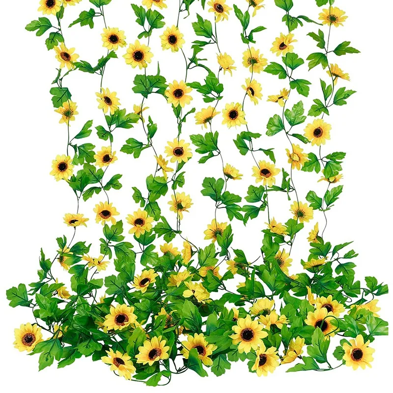 8Pcs Artificial Sunflower Garlands Faux Silk Sunflower Vines With Green Leaves For Wedding Table Home Birthday Party
8Pcs Artificial Sunflower Garlands Faux Silk Sunflower Vines With Green Leaves For Wedding Table Home Birthday Party
