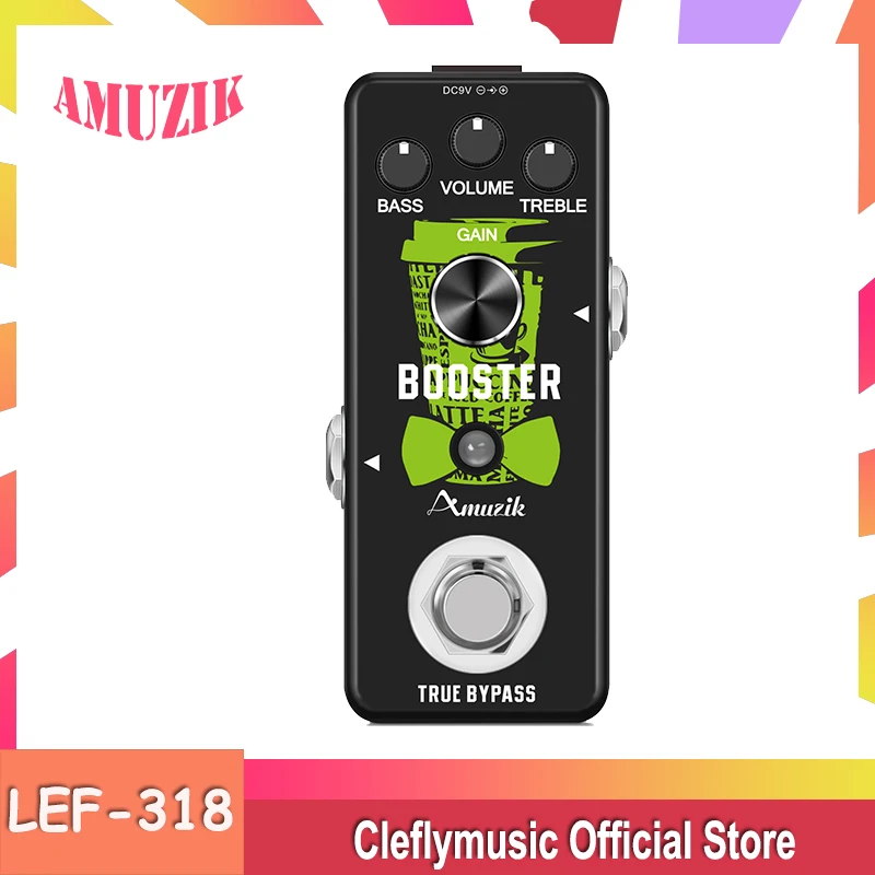 

Amuzik-LEF-318 Guitar Booster Pedal Pure Boost Effect Pedals Analog Pure Clean Mini Boost Pedals True Bypass For Electric Guitar