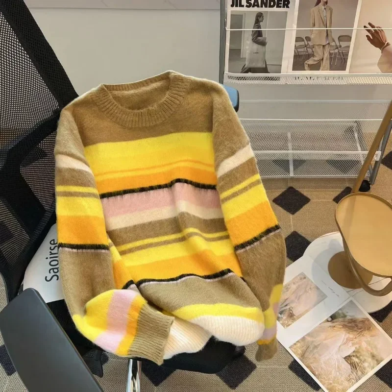 Retro Loose Women's Sweaters Knitwear FASHION Jumpers Autumn/Winter Clothing Cashmere Spliced Women Pullovers
Retro Loose Women's Sweaters Knitwear FASHION Jumpers Autumn/Winter Clothing Cashmere Spliced Women Pullovers