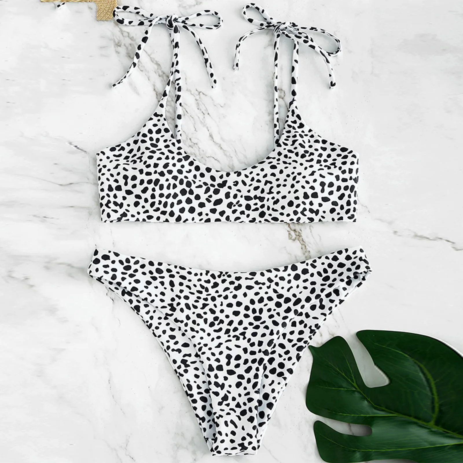 

Two Piece High Waisted Swimsuit Wear Set Bikini Sets Biquini Tummy Control Mujer Women Swimwear Suit Tankinis Summer Beachwear