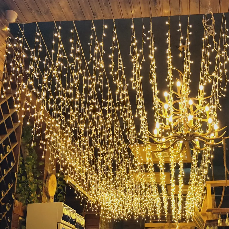 Fairy Lights EU/US Christmas Even Height Curtain Icicle LED String Lights Outdoor Garland Garden Eaves Street Mall Decorative
Fairy Lights EU/US Christmas Even Height Curtain Icicle LED String Lights Outdoor Garland Garden Eaves Street Mall Decorative