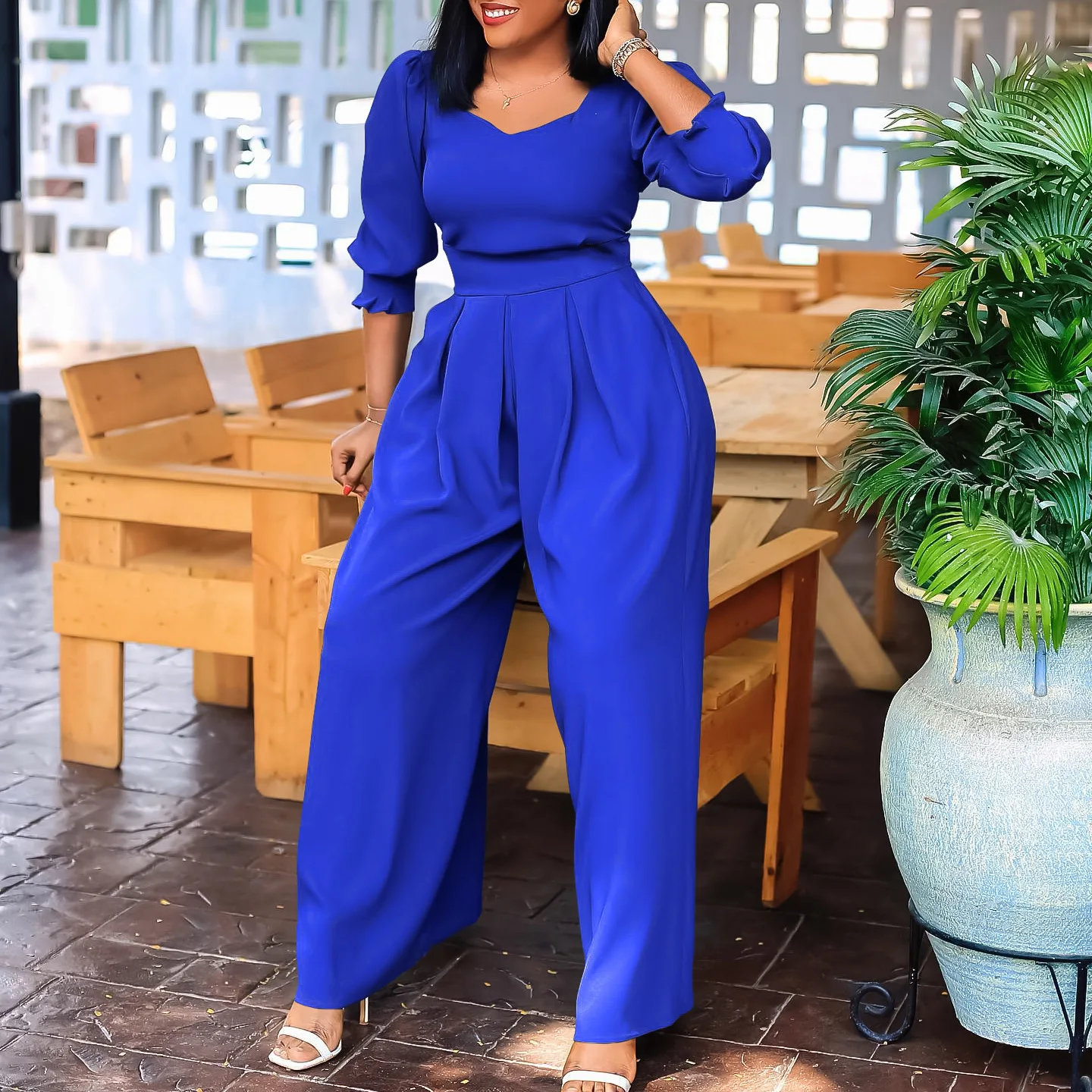 D448 Women's Winter Long Sleeved Solid Color Loose Wide Straight Leg Oversized Jumpsuit
D448 Women's Winter Long Sleeved Solid Color Loose Wide Straight Leg Oversized Jumpsuit