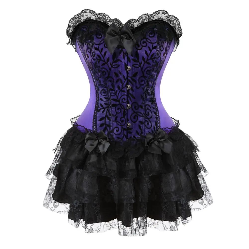 Corset Bustier with Mini Skirt Gothic Slimming Plus Size Lace Overlay Corsetto Sexy Dress Carnival for Women Party Club Night
Corset Bustier with Mini Skirt Gothic Slimming Plus Size Lace Overlay Corsetto Sexy Dress Carnival for Women Party Club Night