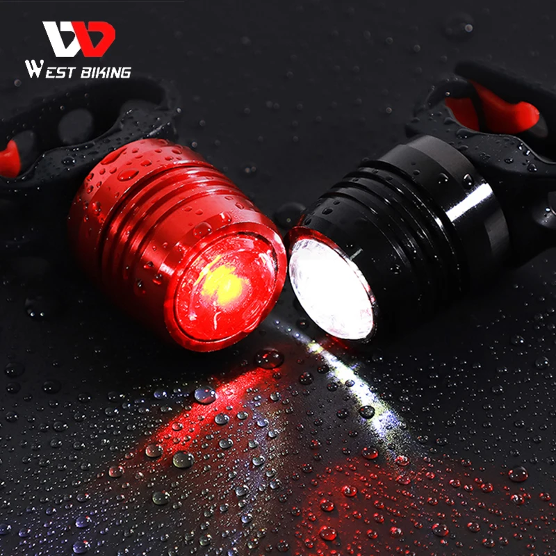 

WEST BIKING Rechargeable USB Bicycle Tail Light Night Riding Safety Bike Taillight Waterproof Warning Helmet Cycling Rear Lamp