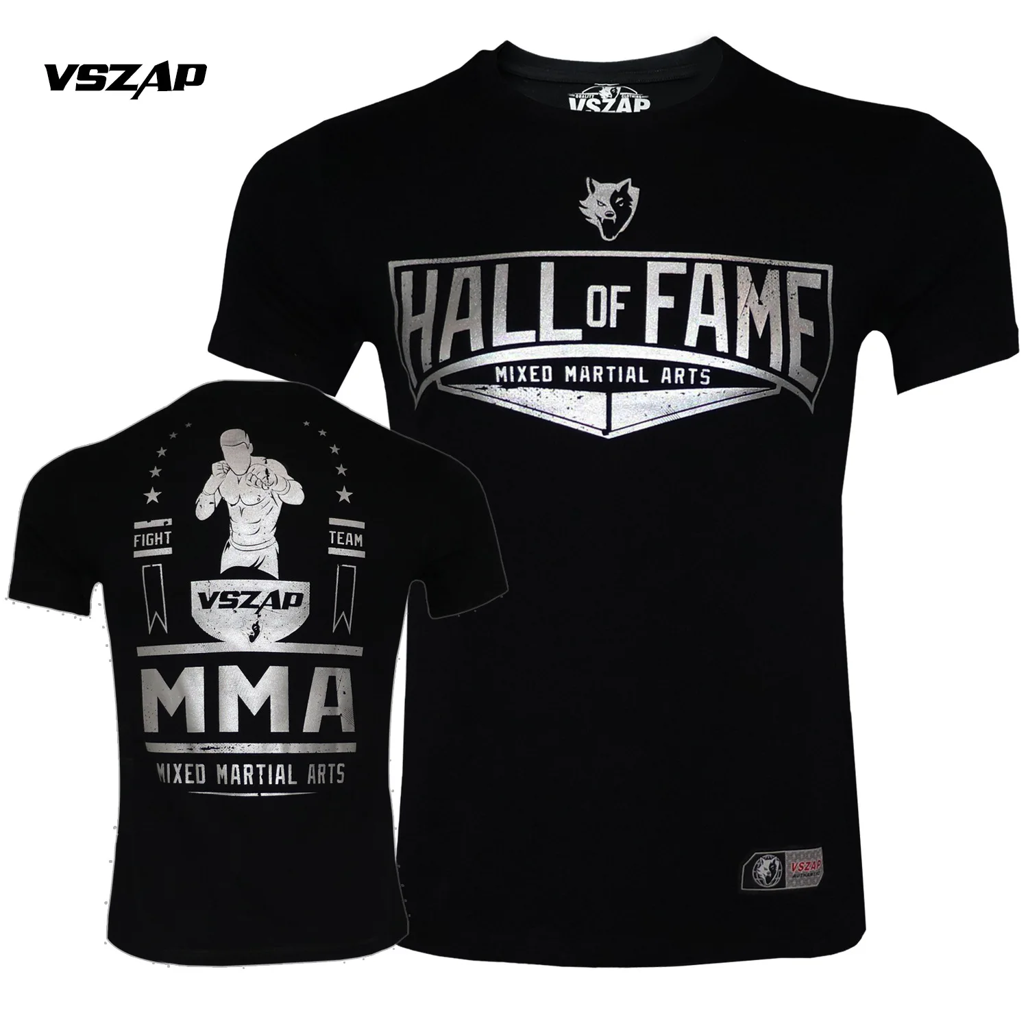 

Vszap Muay Thai T Shirt Cotton Kickboxing Jerseys Black Boxing Training Top Tee Shirts MMA Rashguard BJJ Jiujitsu Fight Wear