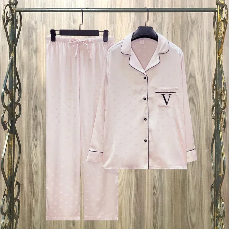 Пижама женская жаккардовая с длинным рукавом, удобная дышащая одежда для дома, шелковая пижама, длинные штаны, 2023
Пижама женская жаккардовая с длинным рукавом, удобная дышащая одежда для дома, шелковая пижама, длинные штаны, 2023