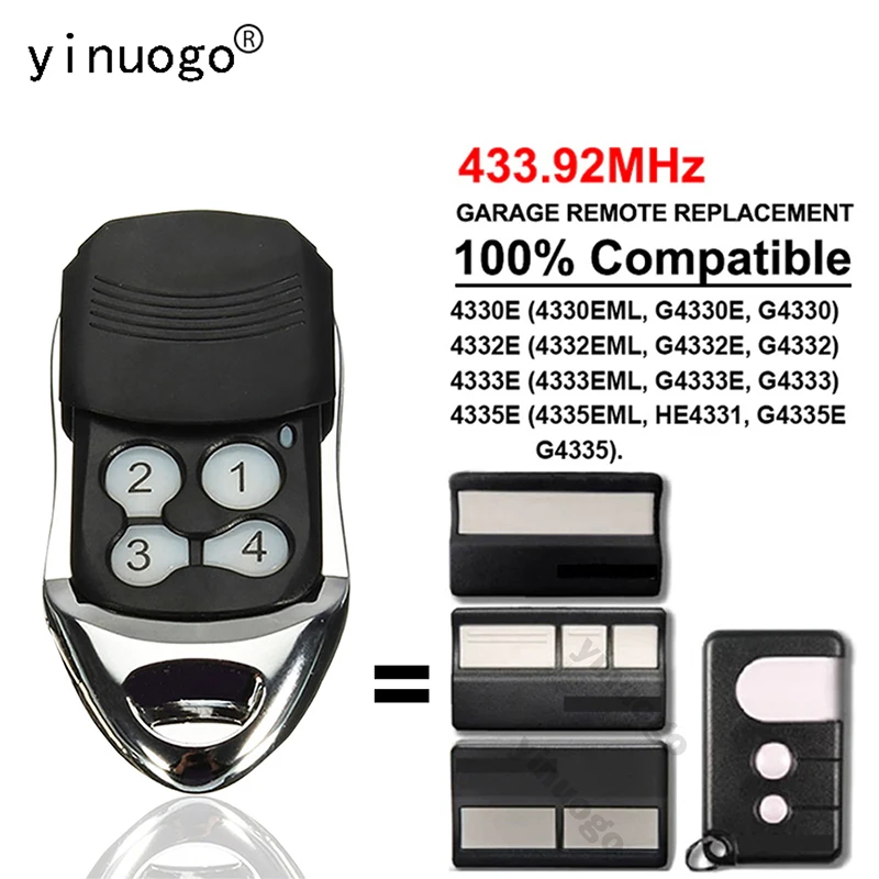 For 4335E 4333E 4332E 4330E Garage Door Remote Control 433.92MHz Rolling Code 4 Buttons Gate Opener
For 4335E 4333E 4332E 4330E Garage Door Remote Control 433.92MHz Rolling Code 4 Buttons Gate Opener
