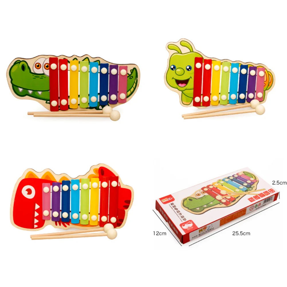 

1 Box of Cartoon Serinette Toy Wooden Hand Knock Piano Xylophone Toy for Kids Children Toddlers (Caterpillar)