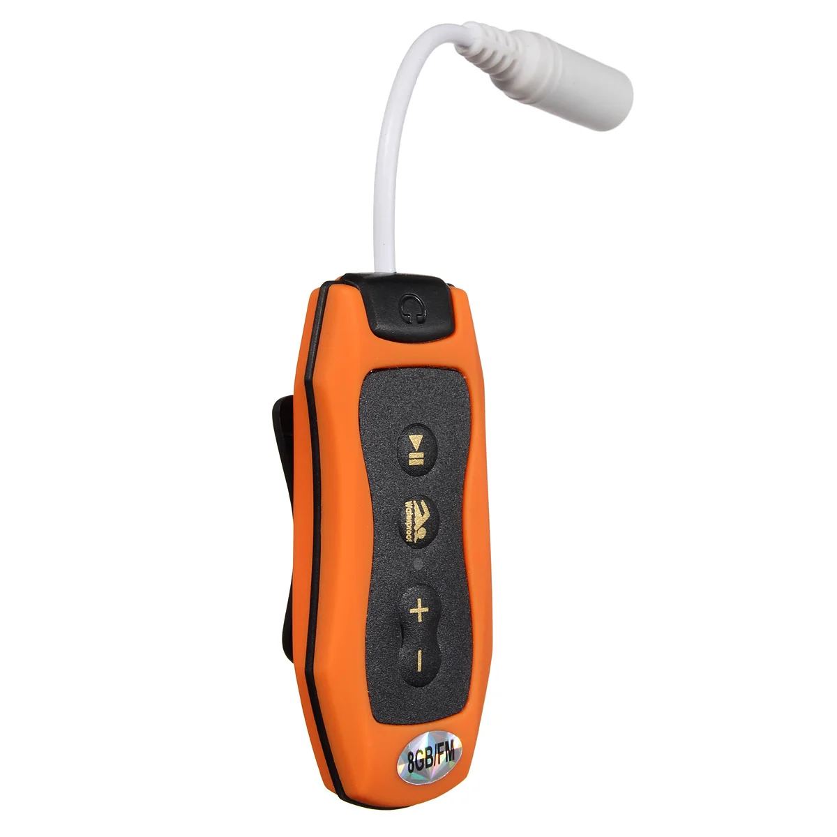 

8 ГБ, MP3-плеер для плавания, подводного погружения, спа + FM-радио, водонепроницаемые наушники оранжевого цвета