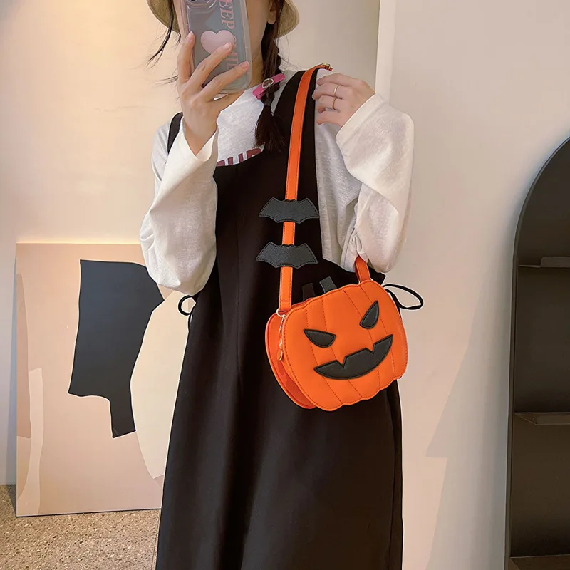 

Halloween New Autumn/Winter 2023 Pumpkin Versatile Cute Girl Candy Bag Single Shoulder Diagonal Straddle Handbag