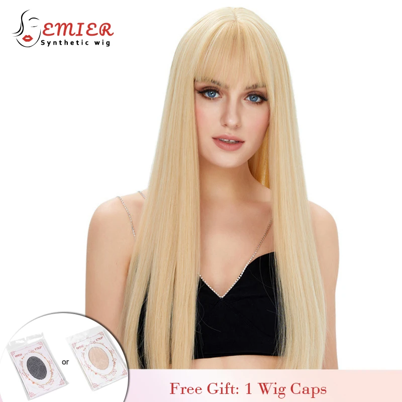 Emier Long Blonde Straight Synthetic Wig with Bangs Lolita High Heat Resistant Synthetic Hair Wigs for Daily Cosplay Halloween
Emier Long Blonde Straight Synthetic Wig with Bangs Lolita High Heat Resistant Synthetic Hair Wigs for Daily Cosplay Halloween